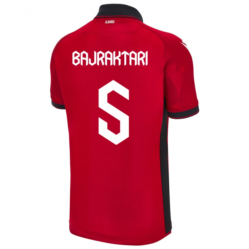 Kinder Albanien Arbiona Bajraktari #5 Rot Heimtrikot Trikot 24-26 T-Shirt