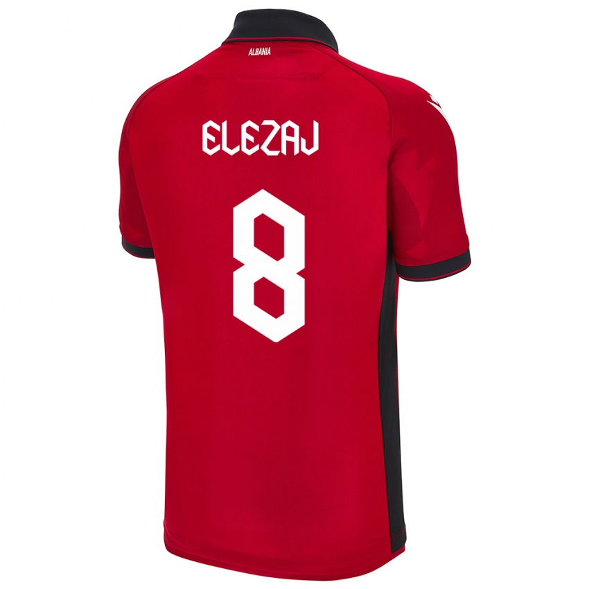 Kinder Albanien Endrina Elezaj #8 Rot Heimtrikot Trikot 24-26 T-Shirt