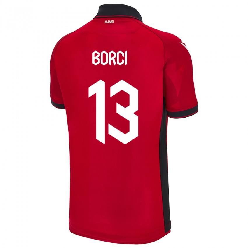 Kinder Albanien Klaudia Borci #13 Rot Heimtrikot Trikot 24-26 T-Shirt