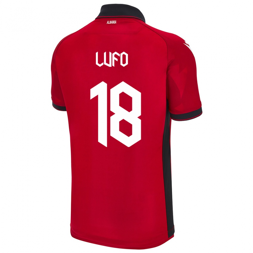 Kinder Albanien Esi Lufo #18 Rot Heimtrikot Trikot 24-26 T-Shirt