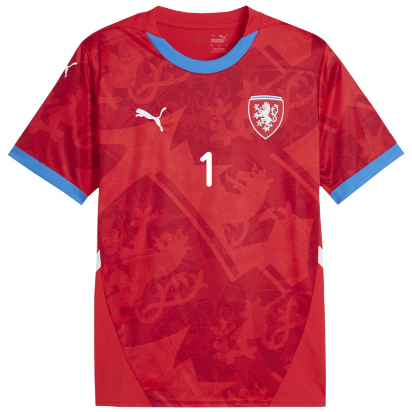 Kinder Tschechien Barbora Votíková #1 Rot Heimtrikot Trikot 24-26 T-Shirt