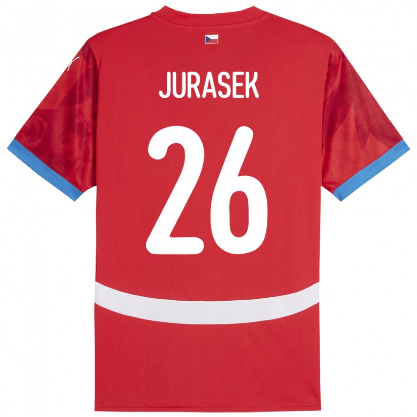 Kinder Tschechien Matej Jurasek #26 Rot Heimtrikot Trikot 24-26 T-Shirt