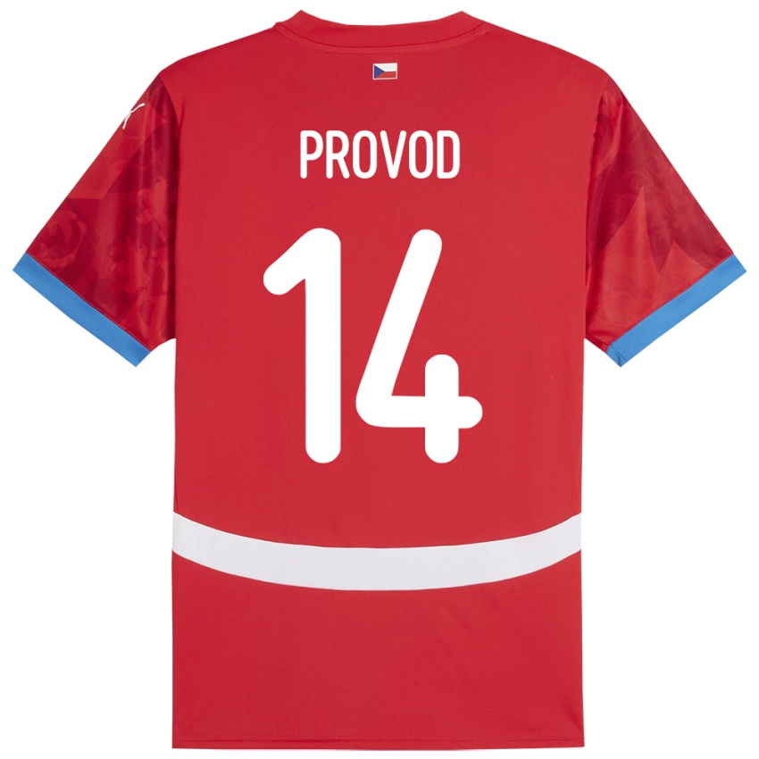 Kinder Tschechien Lukas Provod #14 Rot Heimtrikot Trikot 24-26 T-Shirt