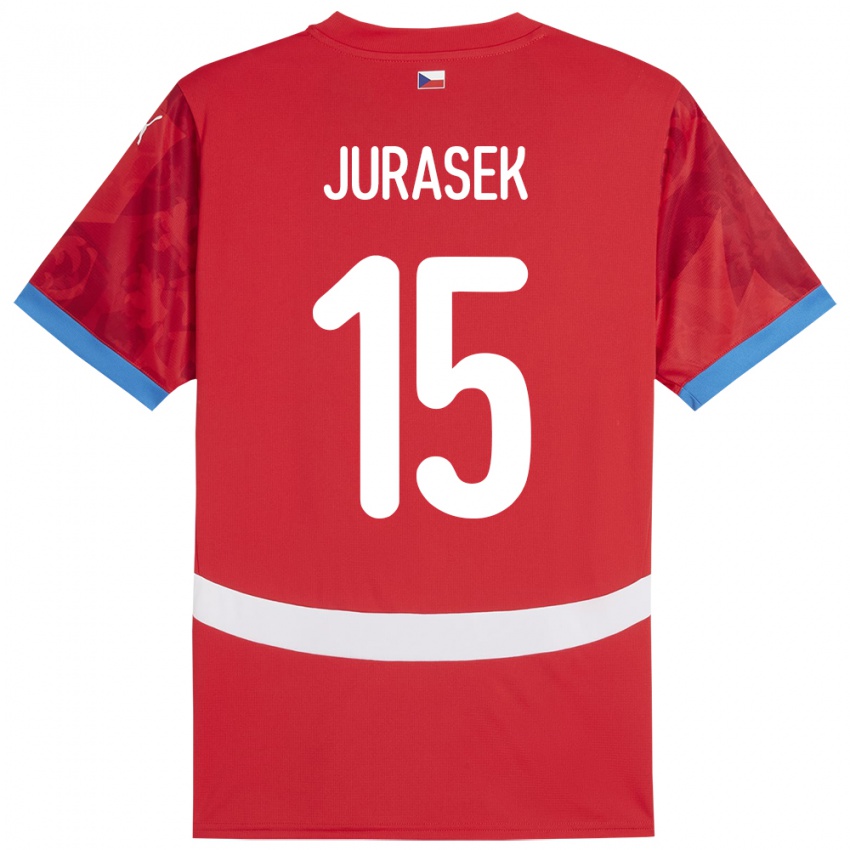 Kinder Tschechien David Jurásek #15 Rot Heimtrikot Trikot 24-26 T-Shirt