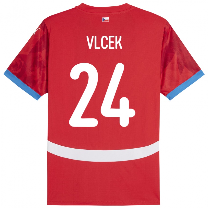 Kinder Tschechien Tomas Vlcek #24 Rot Heimtrikot Trikot 24-26 T-Shirt