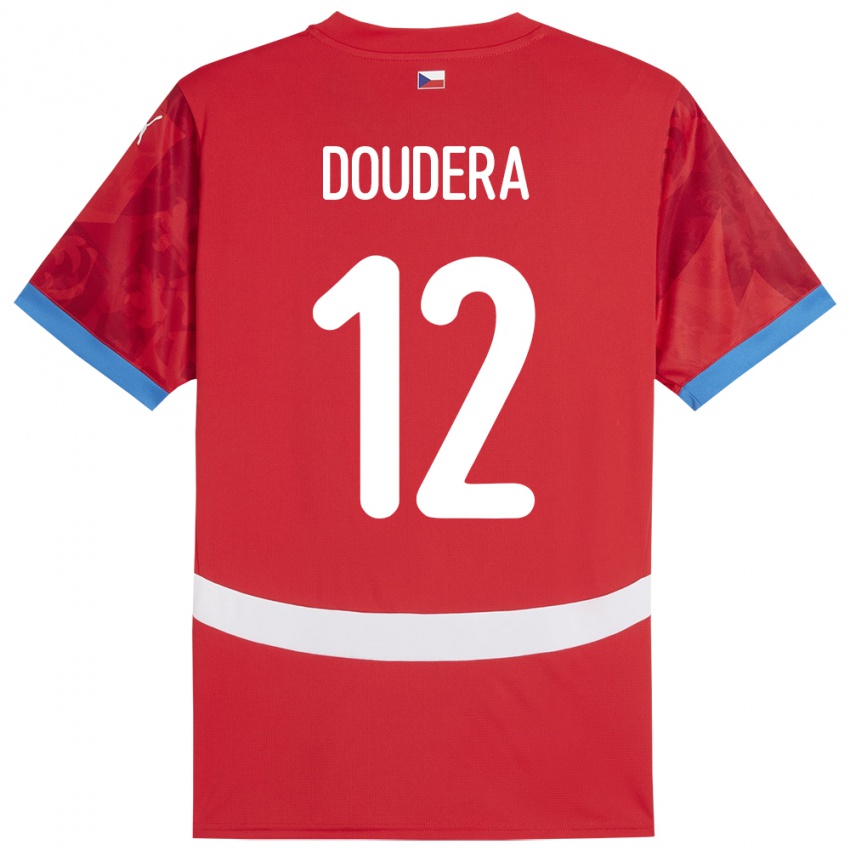 Kinder Tschechien David Doudera #12 Rot Heimtrikot Trikot 24-26 T-Shirt