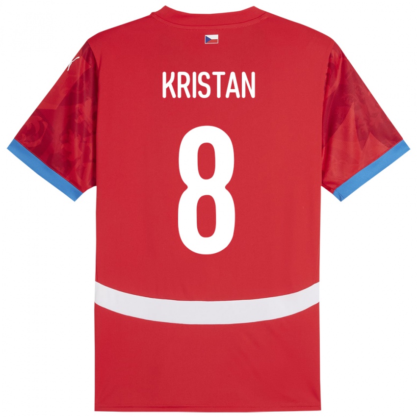 Kinder Tschechien Jakub Kristan #8 Rot Heimtrikot Trikot 24-26 T-Shirt