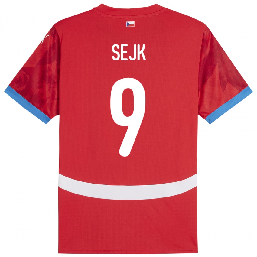 Kinder Tschechien Vaclav Sejk #9 Rot Heimtrikot Trikot 24-26 T-Shirt