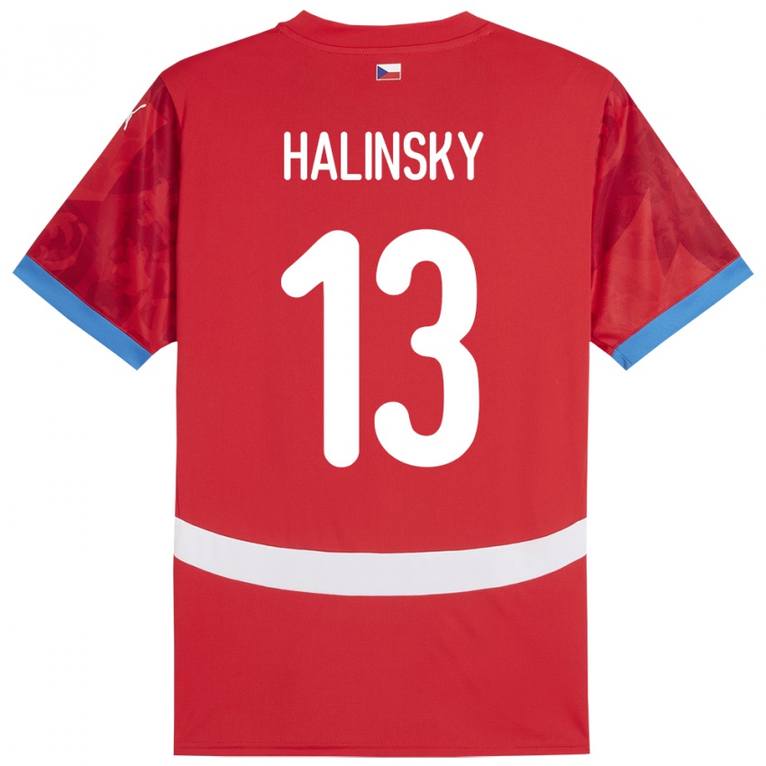 Kinder Tschechien Denis Halinsky #13 Rot Heimtrikot Trikot 24-26 T-Shirt