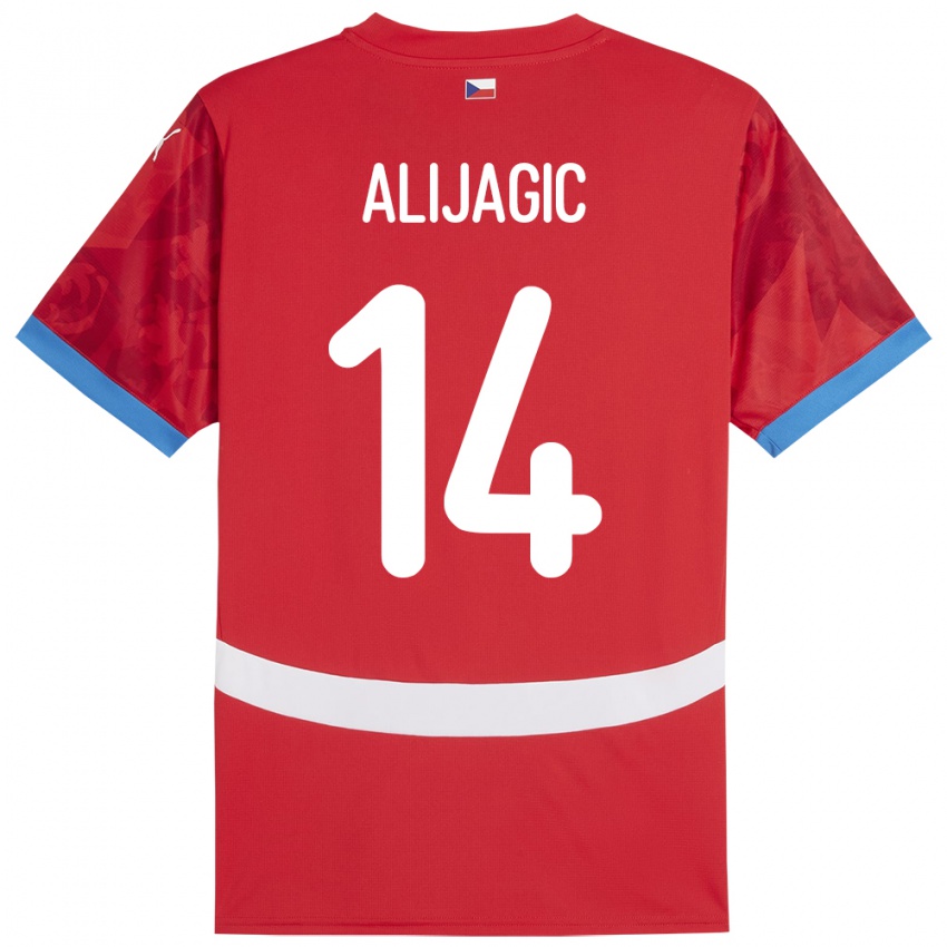 Kinder Tschechien Denis Alijagic #14 Rot Heimtrikot Trikot 24-26 T-Shirt