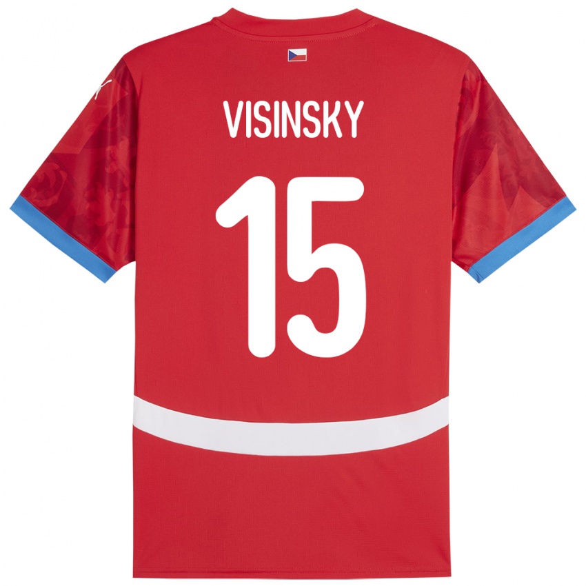 Kinder Tschechien Denis Visinsky #15 Rot Heimtrikot Trikot 24-26 T-Shirt