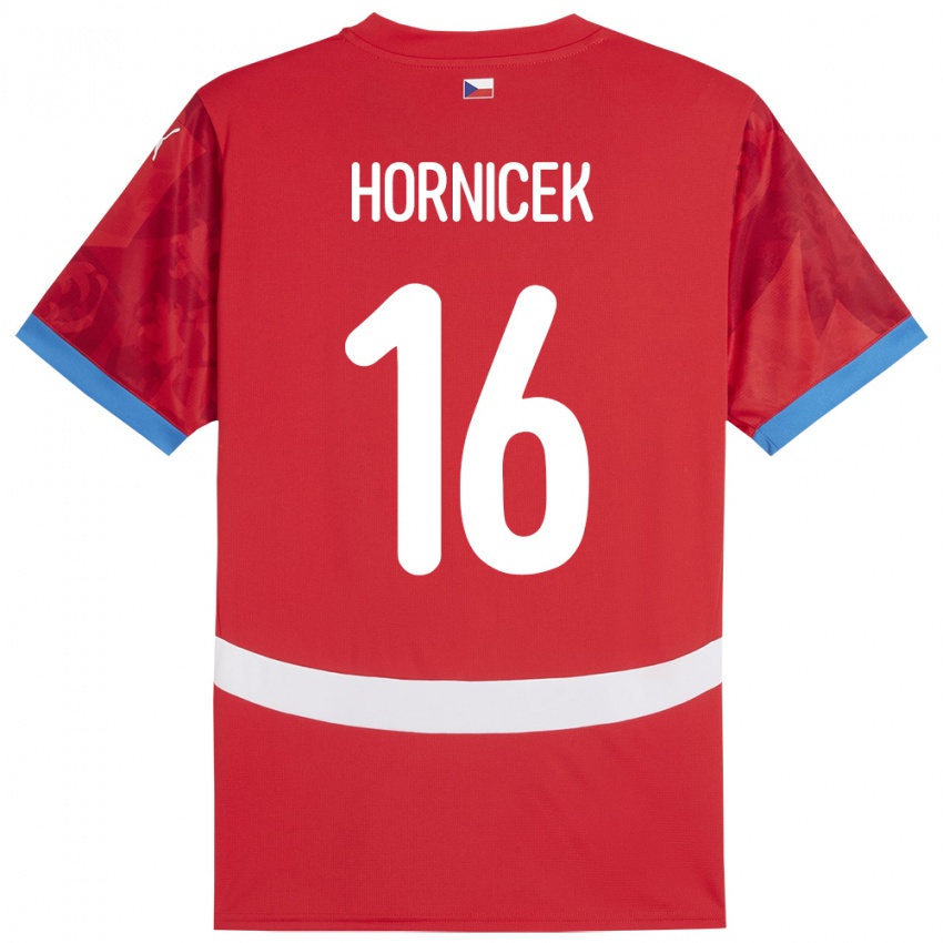 Kinder Tschechien Lukas Hornicek #16 Rot Heimtrikot Trikot 24-26 T-Shirt