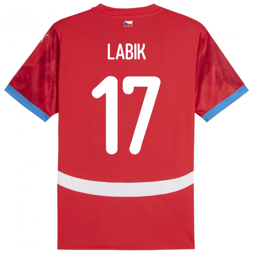 Kinder Tschechien Albert Labik #17 Rot Heimtrikot Trikot 24-26 T-Shirt