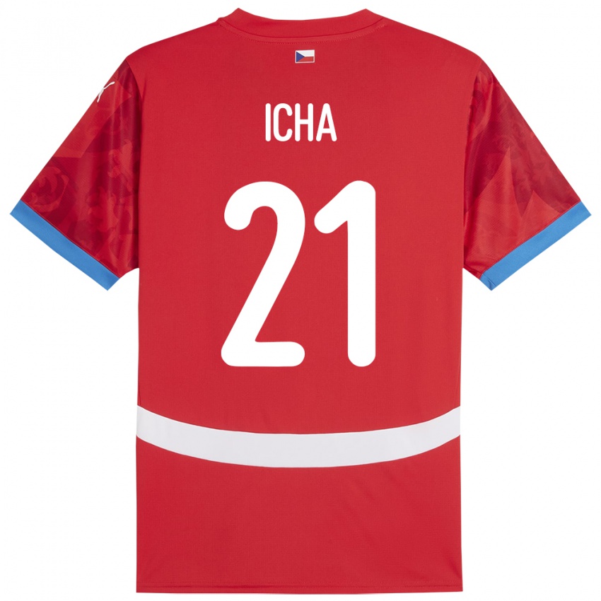 Kinder Tschechien Marek Icha #21 Rot Heimtrikot Trikot 24-26 T-Shirt