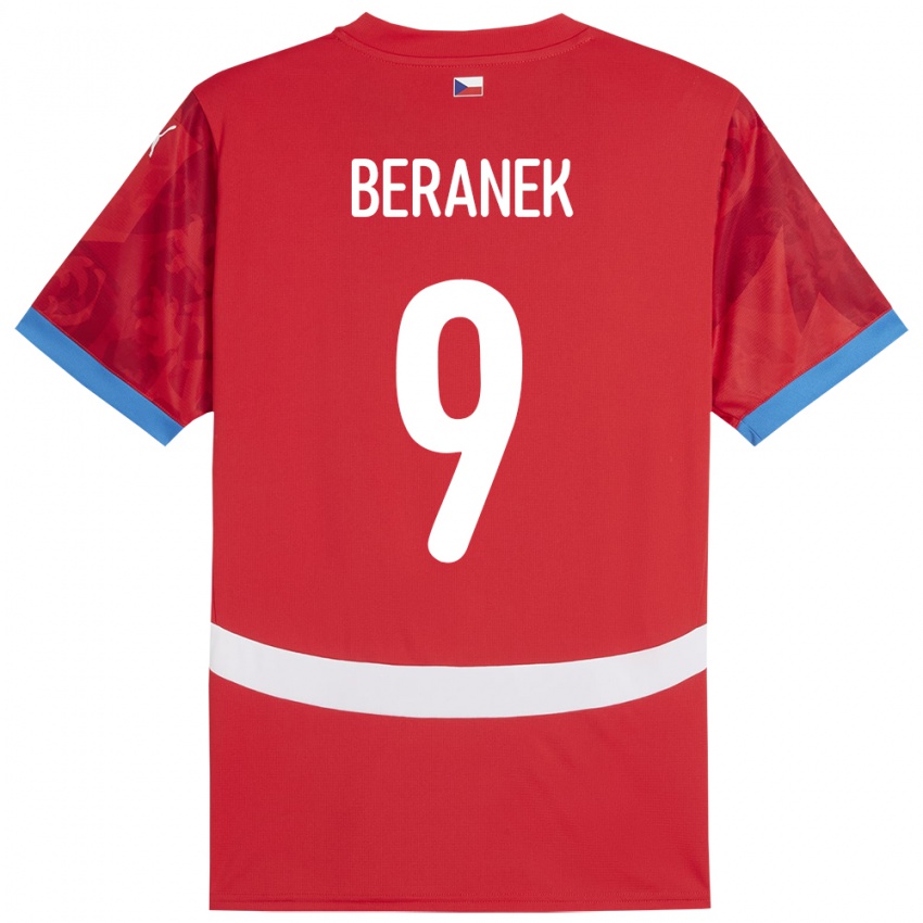 Kinder Tschechien Marek Beranek #9 Rot Heimtrikot Trikot 24-26 T-Shirt