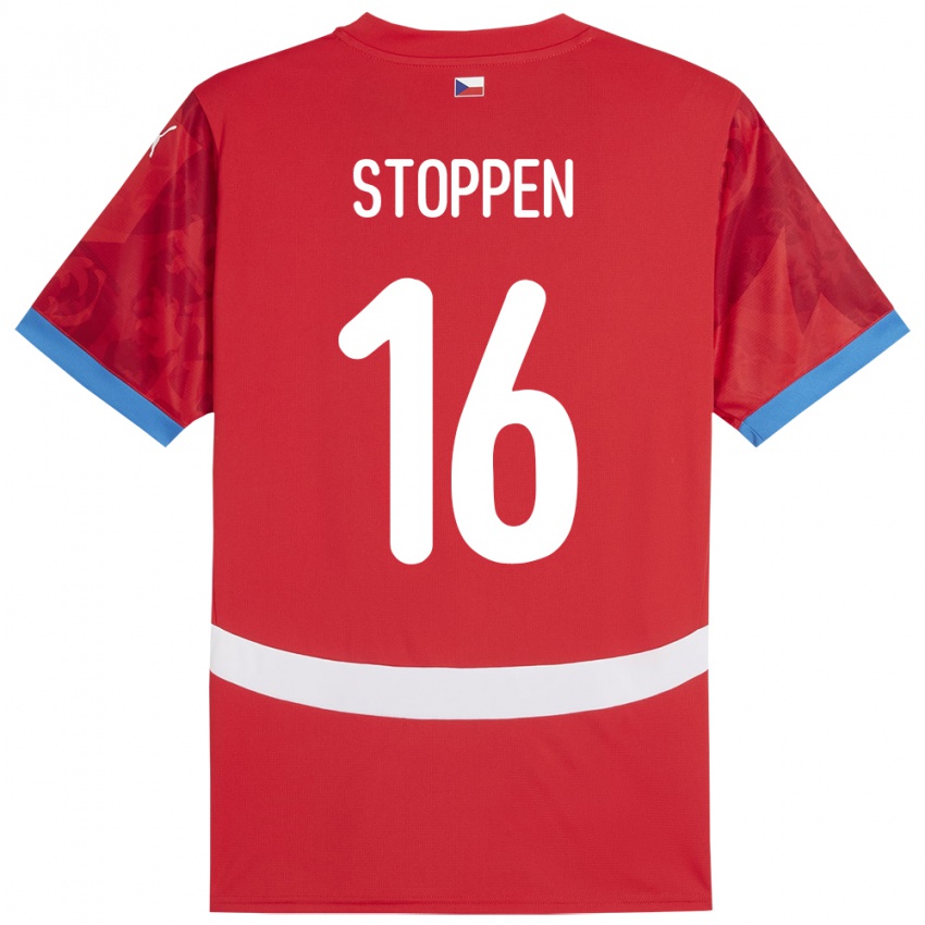 Kinder Tschechien Tadeas Stoppen #16 Rot Heimtrikot Trikot 24-26 T-Shirt