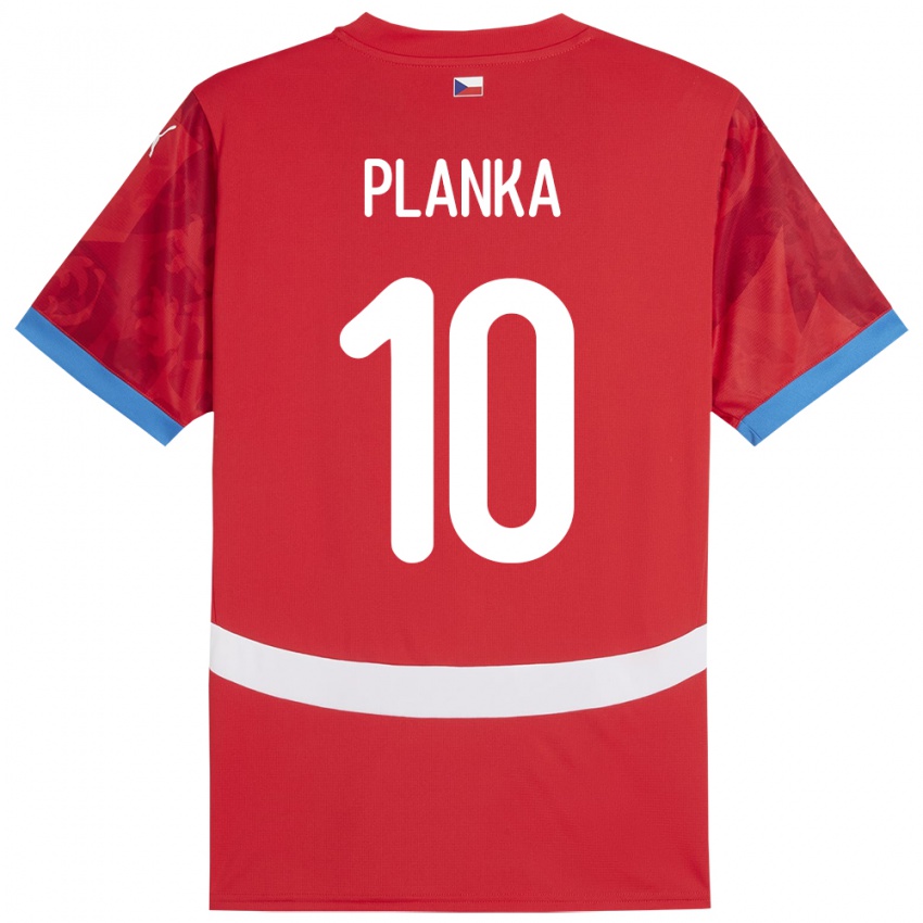 Kinder Tschechien David Planka #10 Rot Heimtrikot Trikot 24-26 T-Shirt