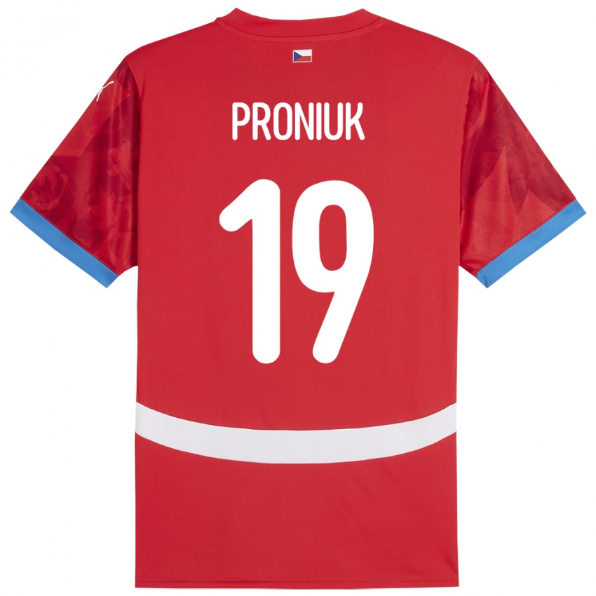 Kinder Tschechien Adam Proniuk #19 Rot Heimtrikot Trikot 24-26 T-Shirt