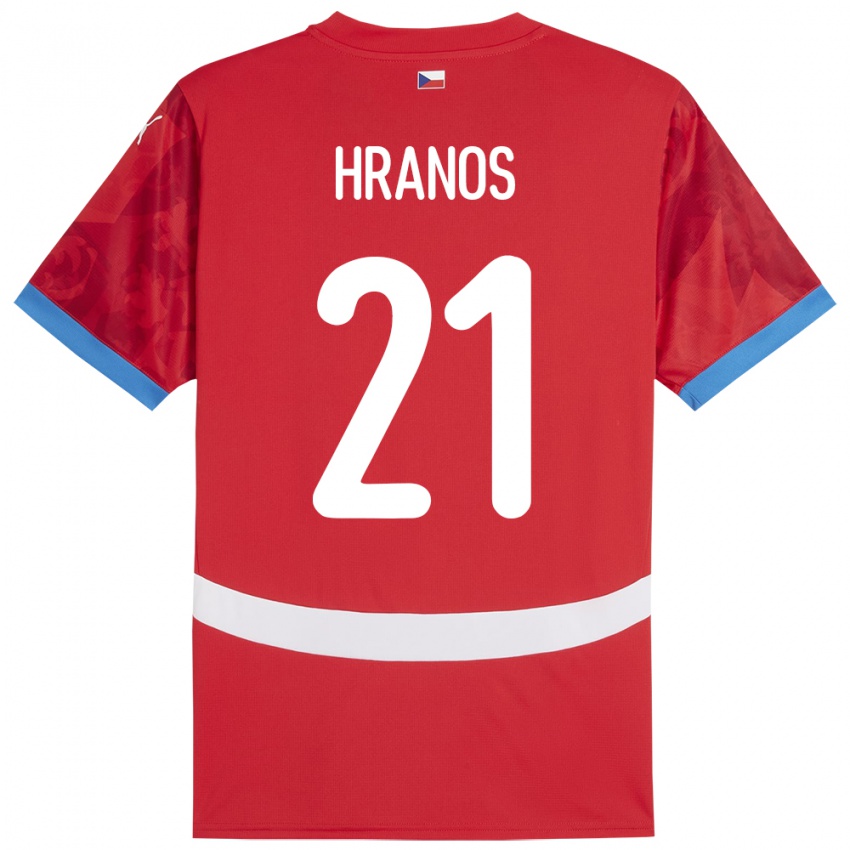 Kinder Tschechien Vojtech Hranos #21 Rot Heimtrikot Trikot 24-26 T-Shirt