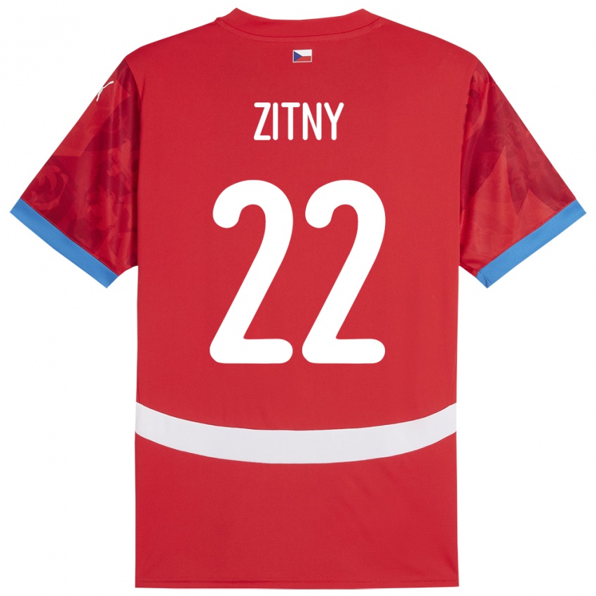 Kinder Tschechien Matej Zitny #22 Rot Heimtrikot Trikot 24-26 T-Shirt