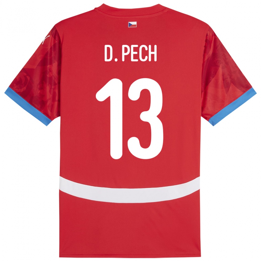 Kinder Tschechien Dominik Pech #13 Rot Heimtrikot Trikot 24-26 T-Shirt