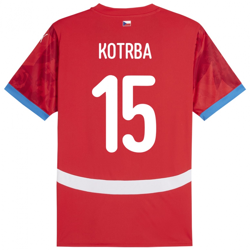 Kinder Tschechien Damian Kotrba #15 Rot Heimtrikot Trikot 24-26 T-Shirt