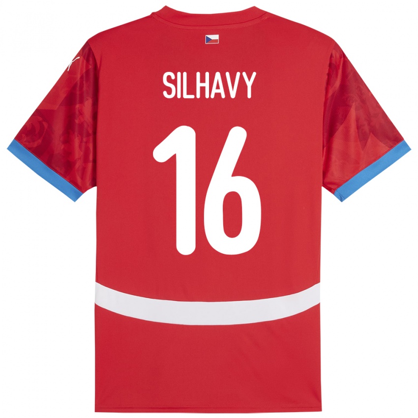 Kinder Tschechien Matyas Silhavy #16 Rot Heimtrikot Trikot 24-26 T-Shirt