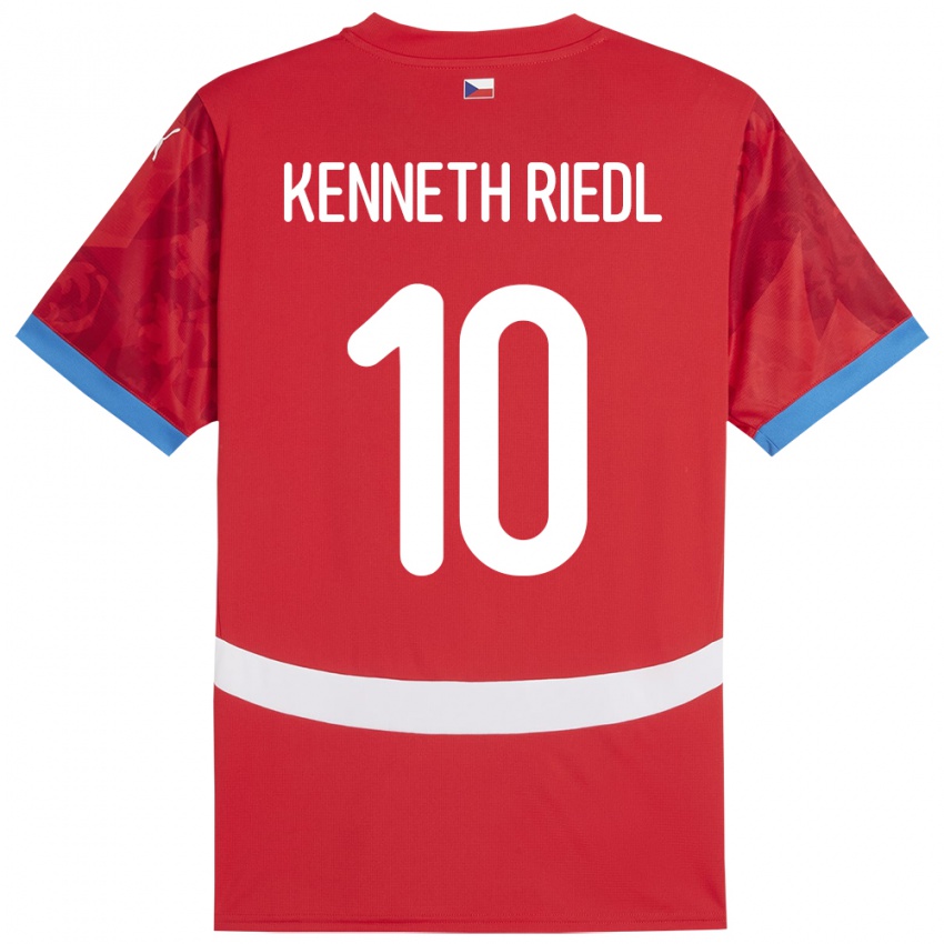 Kinder Tschechien Victor Kenneth Riedl #10 Rot Heimtrikot Trikot 24-26 T-Shirt