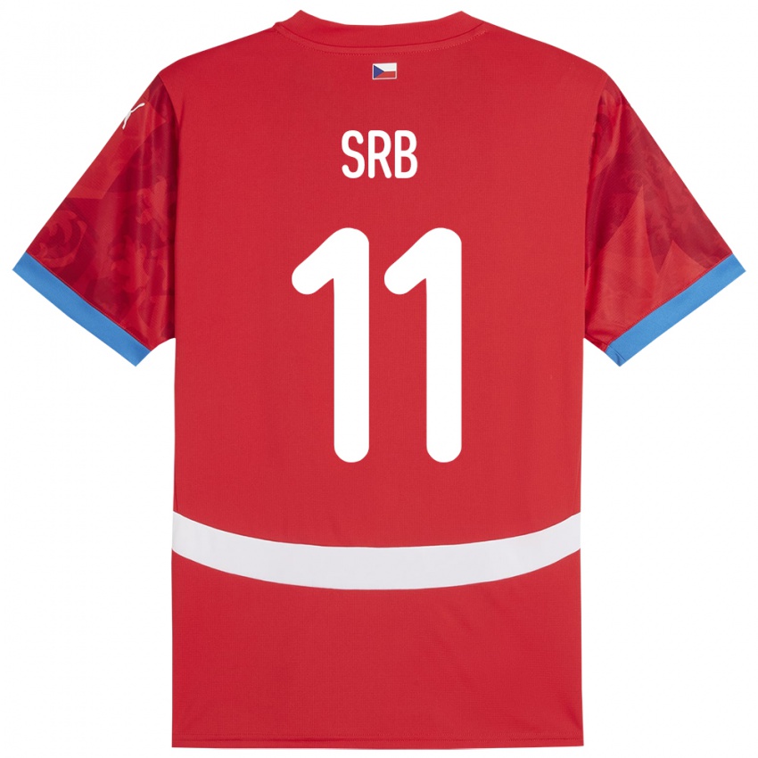 Kinder Tschechien Matous Srb #11 Rot Heimtrikot Trikot 24-26 T-Shirt