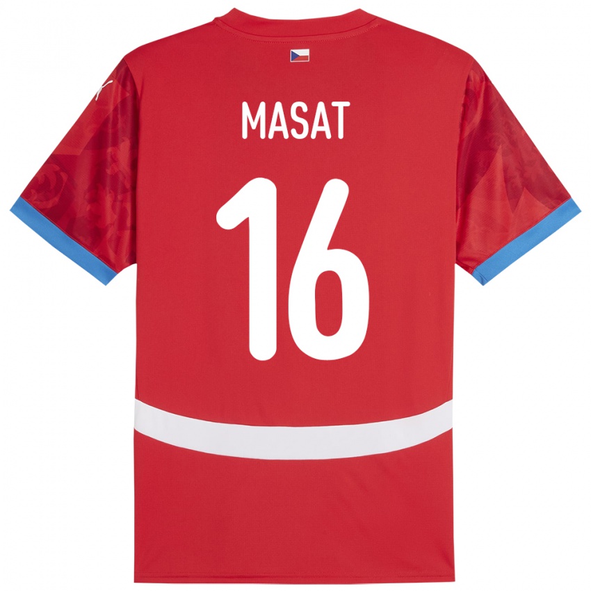 Kinder Tschechien Jakub Masat #16 Rot Heimtrikot Trikot 24-26 T-Shirt