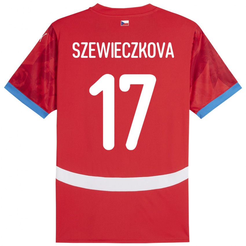 Kinder Tschechien Tereza Szewieczková #17 Rot Heimtrikot Trikot 24-26 T-Shirt