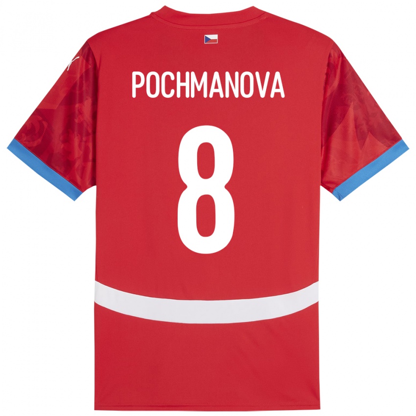 Kinder Tschechien Aneta Pochmanová #8 Rot Heimtrikot Trikot 24-26 T-Shirt