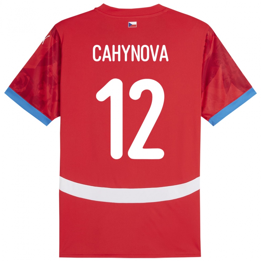 Kinder Tschechien Klára Cahynová #12 Rot Heimtrikot Trikot 24-26 T-Shirt