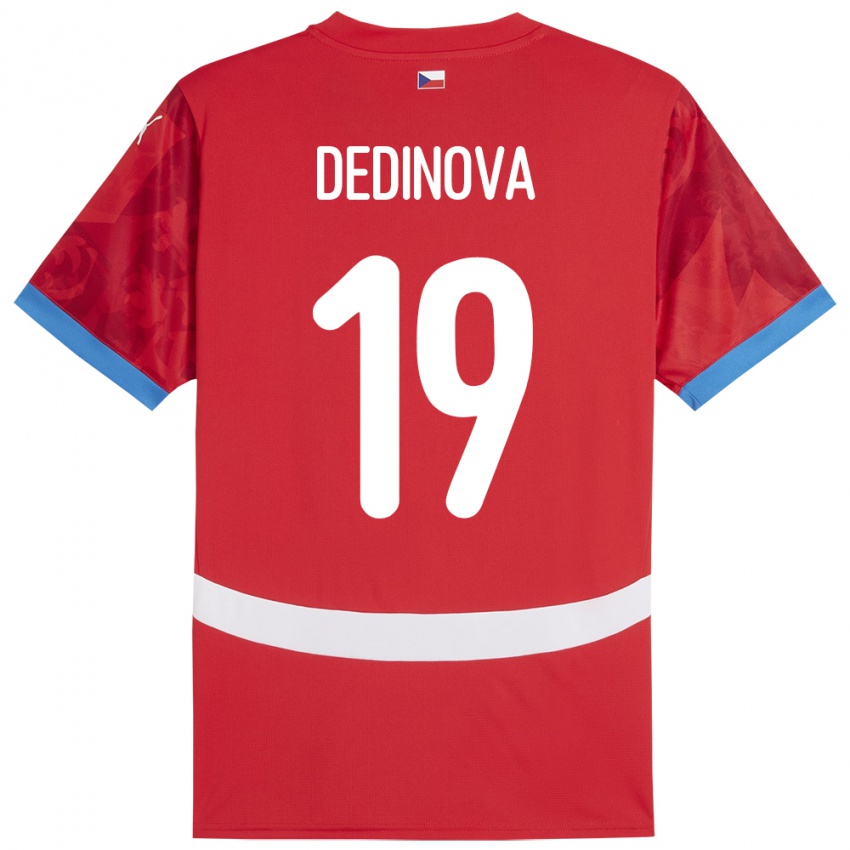 Kinder Tschechien Aneta Dědinová #19 Rot Heimtrikot Trikot 24-26 T-Shirt