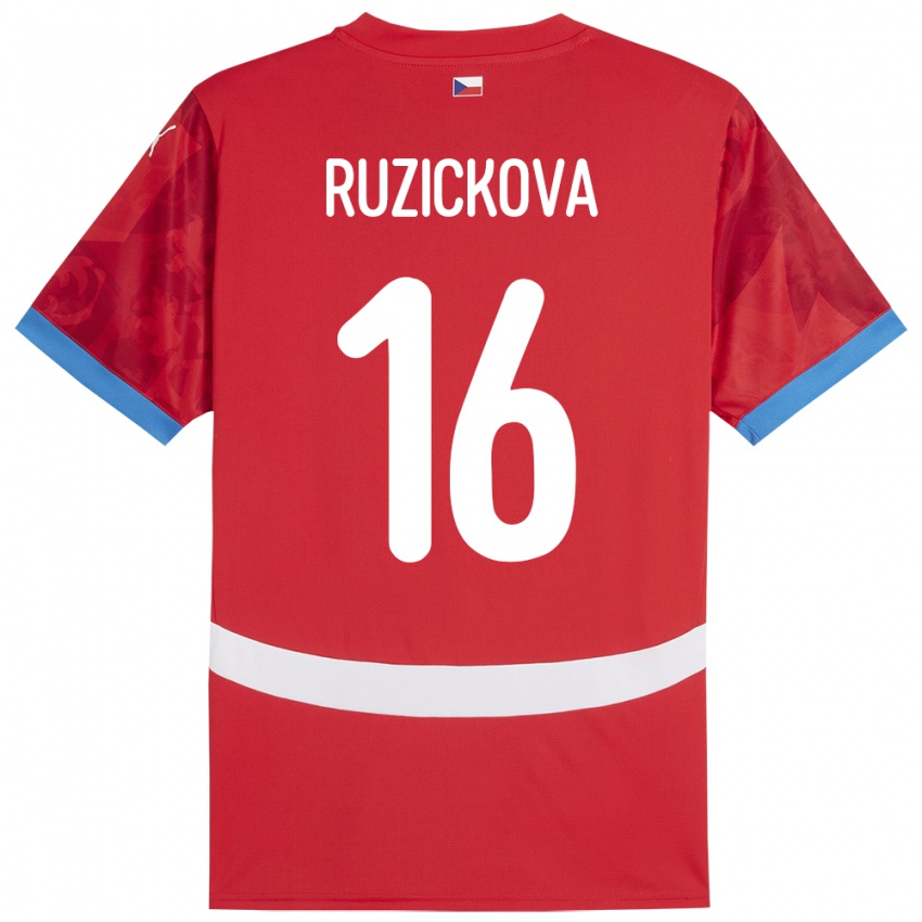 Kinder Tschechien Barbora Růžičková #16 Rot Heimtrikot Trikot 24-26 T-Shirt