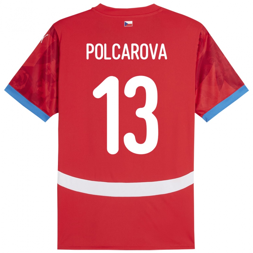 Kinder Tschechien Barbora Polcarová #13 Rot Heimtrikot Trikot 24-26 T-Shirt