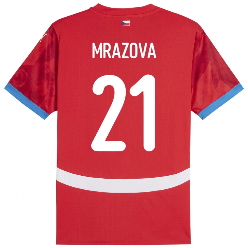 Kinder Tschechien Miroslava Mrázová #21 Rot Heimtrikot Trikot 24-26 T-Shirt