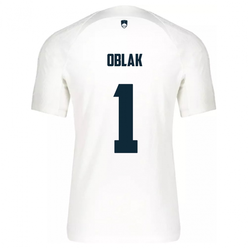 Kinder Slowenien Jan Oblak #1 Weiß Heimtrikot Trikot 24-26 T-Shirt