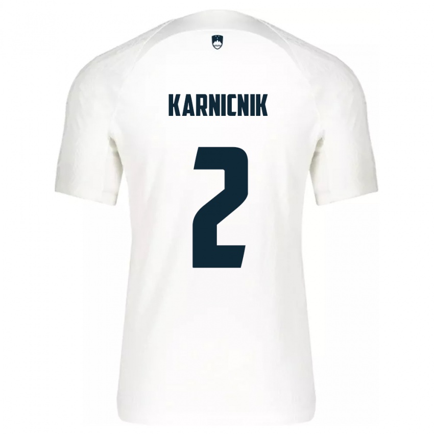 Kinder Slowenien Zan Karnicnik #2 Weiß Heimtrikot Trikot 24-26 T-Shirt