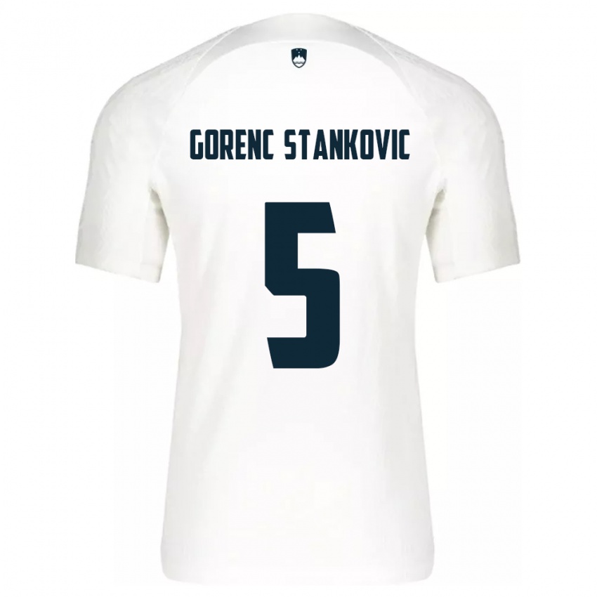 Kinder Slowenien Jon Gorenc Stankovic #5 Weiß Heimtrikot Trikot 24-26 T-Shirt