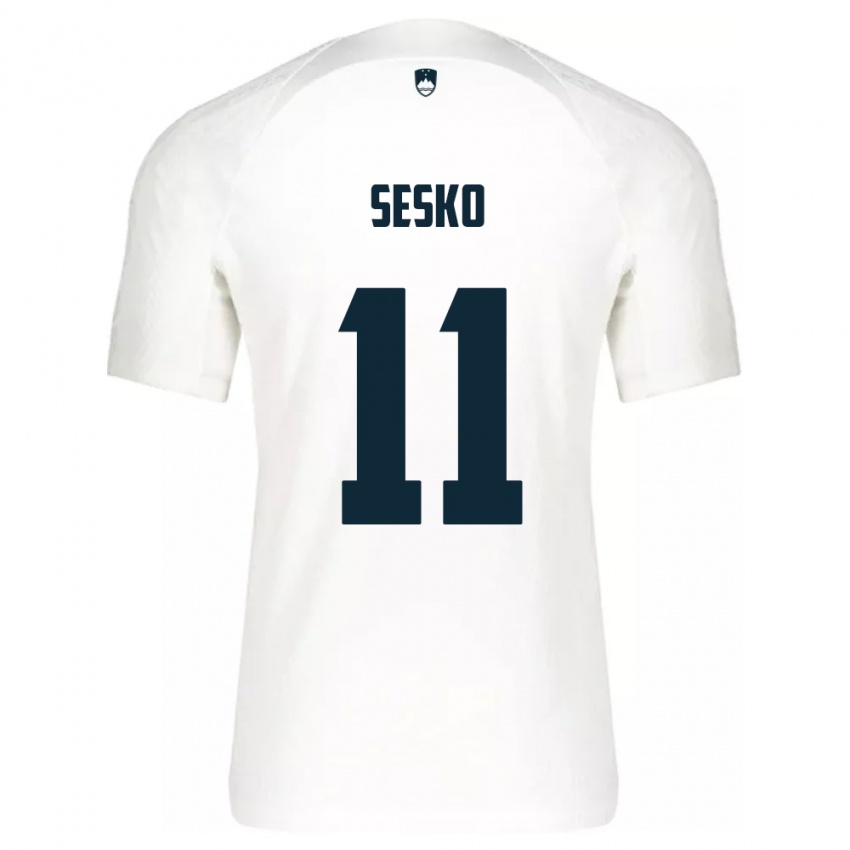 Kinder Slowenien Benjamin Sesko #11 Weiß Heimtrikot Trikot 24-26 T-Shirt
