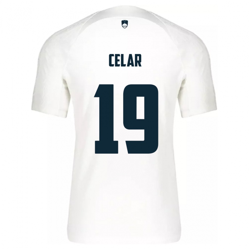 Kinder Slowenien Zan Celar #19 Weiß Heimtrikot Trikot 24-26 T-Shirt