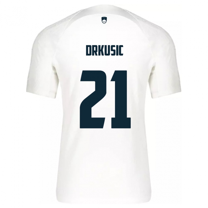 Kinder Slowenien Vanja Drkusic #21 Weiß Heimtrikot Trikot 24-26 T-Shirt