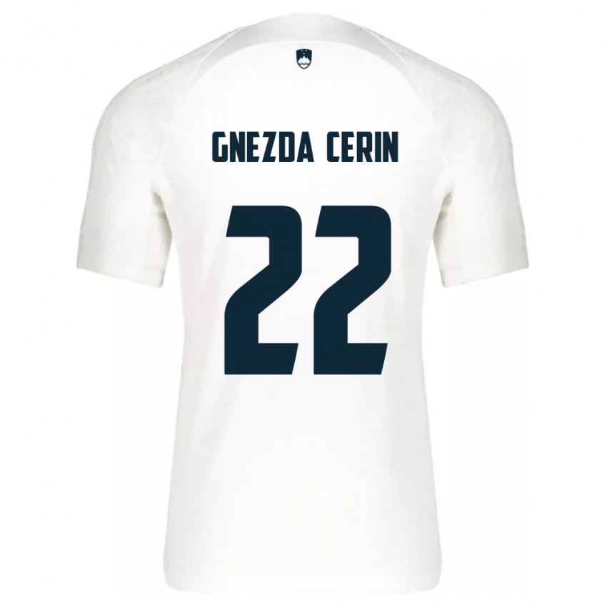 Kinder Slowenien Adam Gnezda Cerin #22 Weiß Heimtrikot Trikot 24-26 T-Shirt