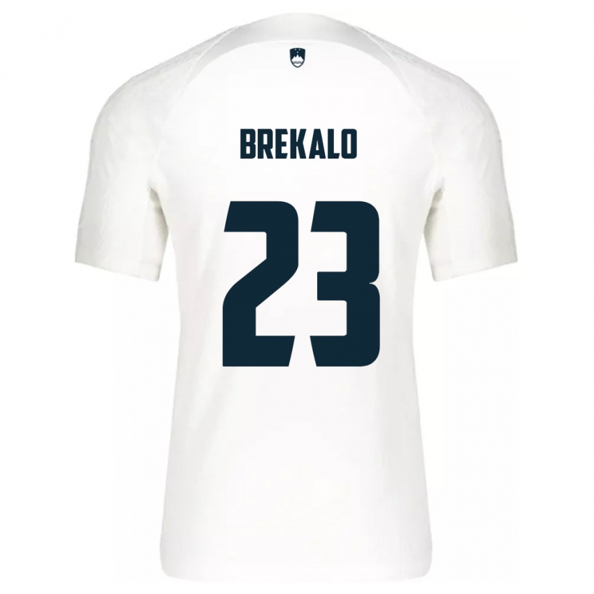 Kinder Slowenien David Brekalo #23 Weiß Heimtrikot Trikot 24-26 T-Shirt