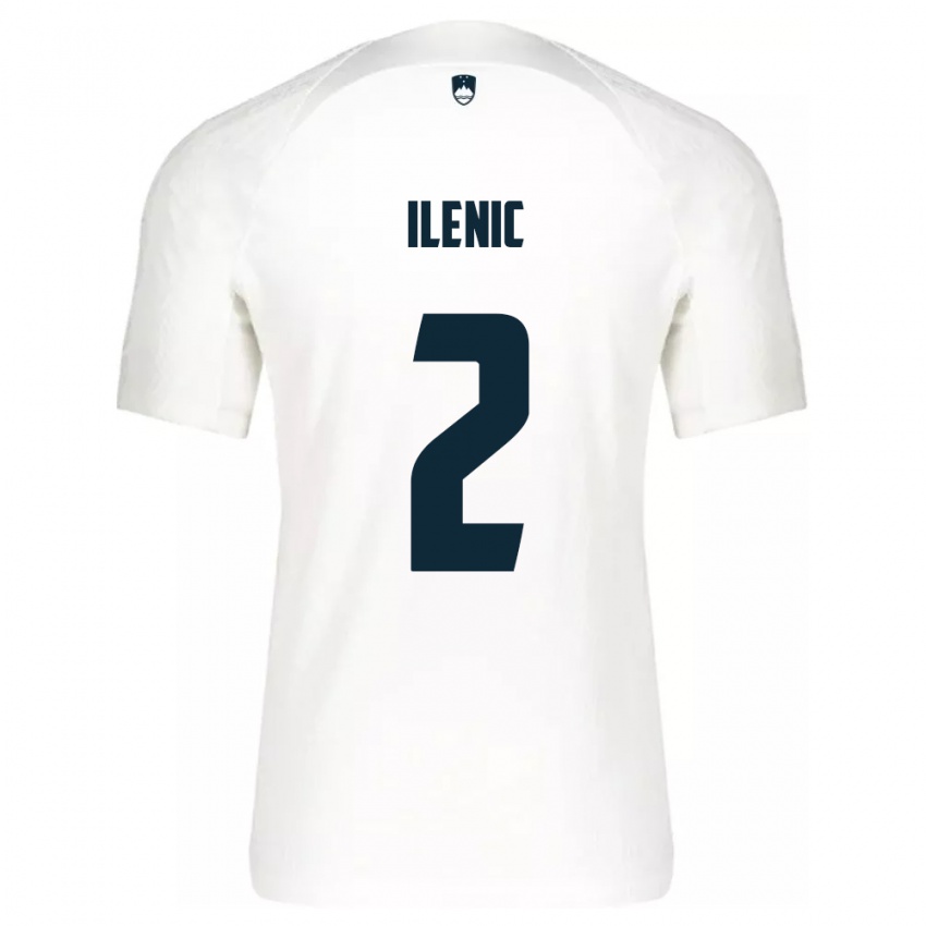 Kinder Slowenien Mitja Ilenic #2 Weiß Heimtrikot Trikot 24-26 T-Shirt