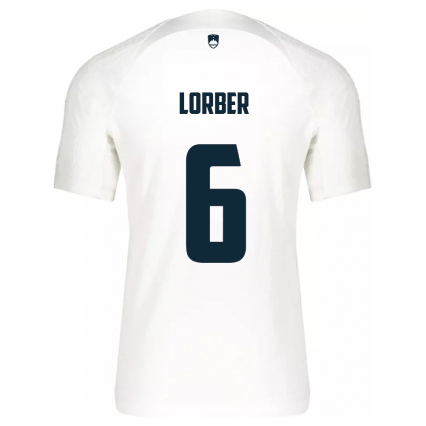 Kinder Slowenien Marcel Lorber #6 Weiß Heimtrikot Trikot 24-26 T-Shirt