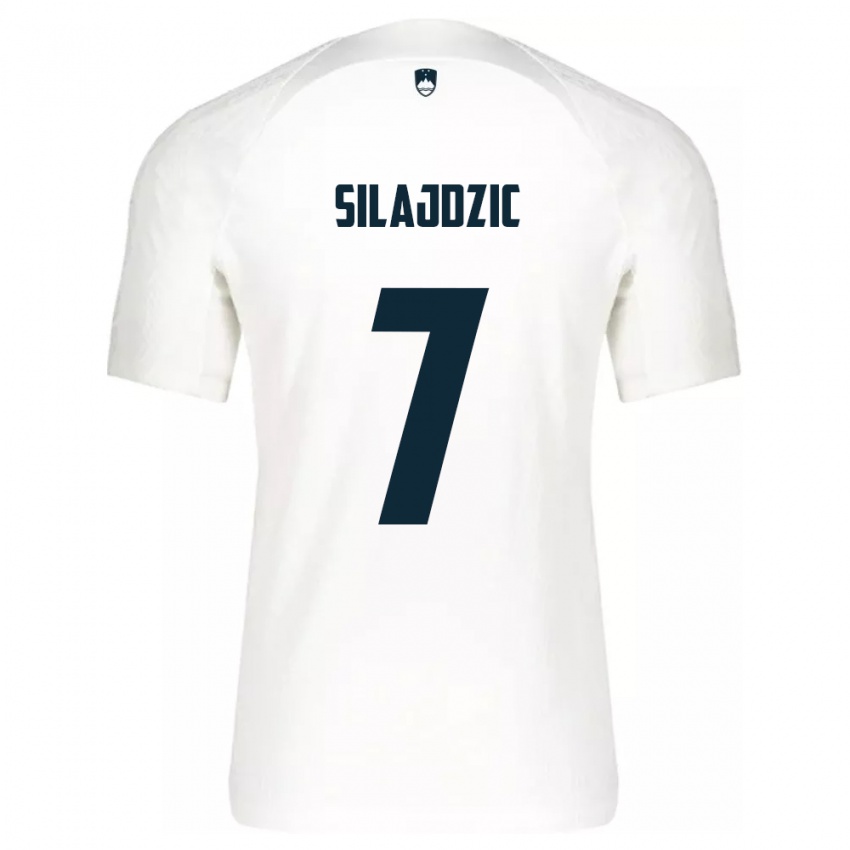 Kinder Slowenien Riad Silajdzic #7 Weiß Heimtrikot Trikot 24-26 T-Shirt