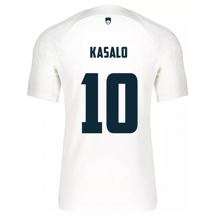 Kinder Slowenien Niko Kasalo #10 Weiß Heimtrikot Trikot 24-26 T-Shirt