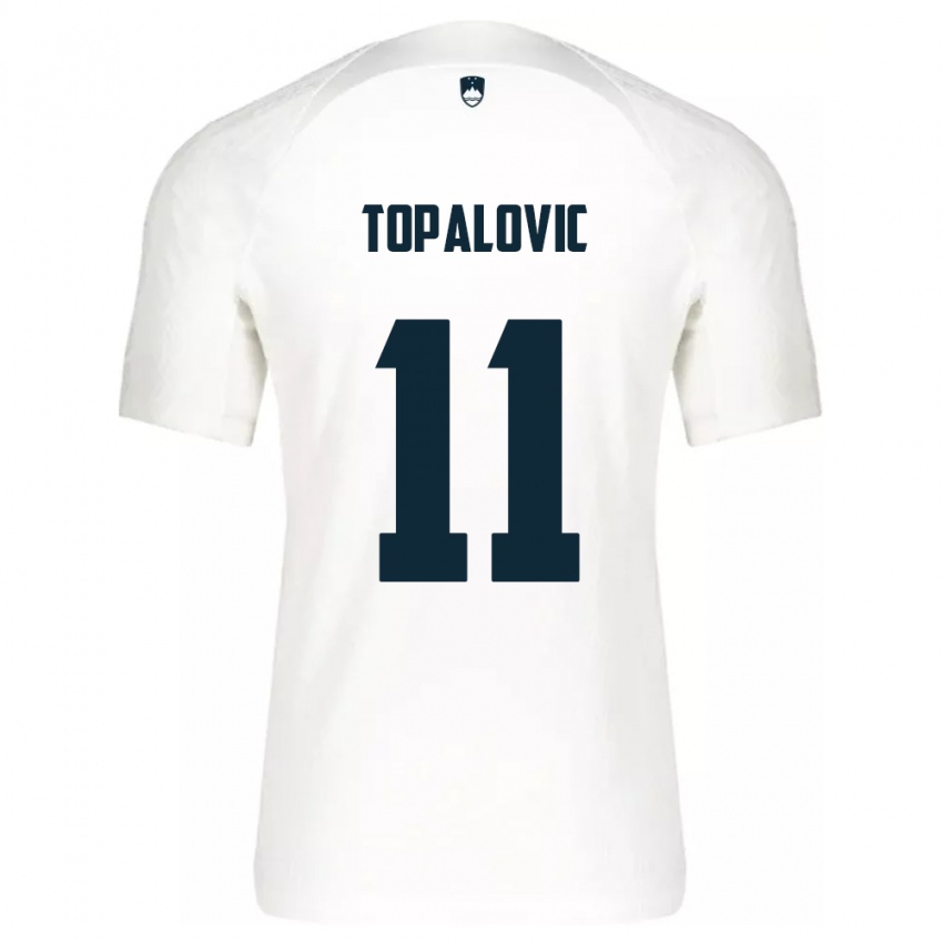 Kinder Slowenien Luka Topalovic #11 Weiß Heimtrikot Trikot 24-26 T-Shirt